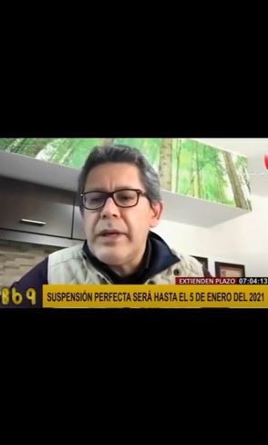 Suspensión perfecta será hasta el 5 de enero de 2021